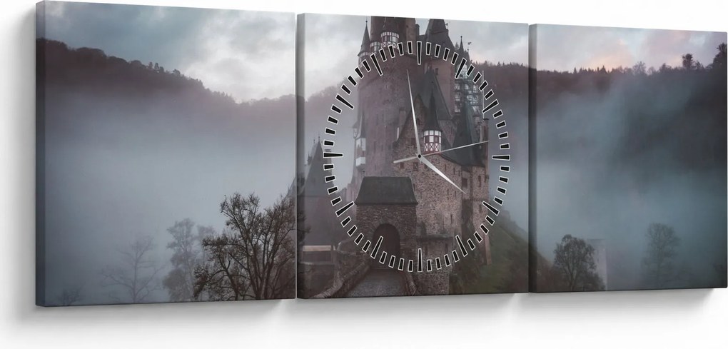 Obraz - Eltz Castle, Niemcy (z zegarem) (90x30 cm)
