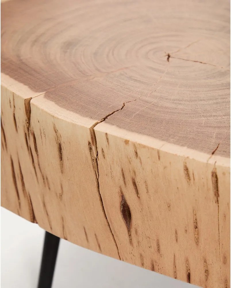 Okrągły stolik z blatem z drewna akacjowego w naturalnym kolorze 49x47 cm Tanive – Kave Home