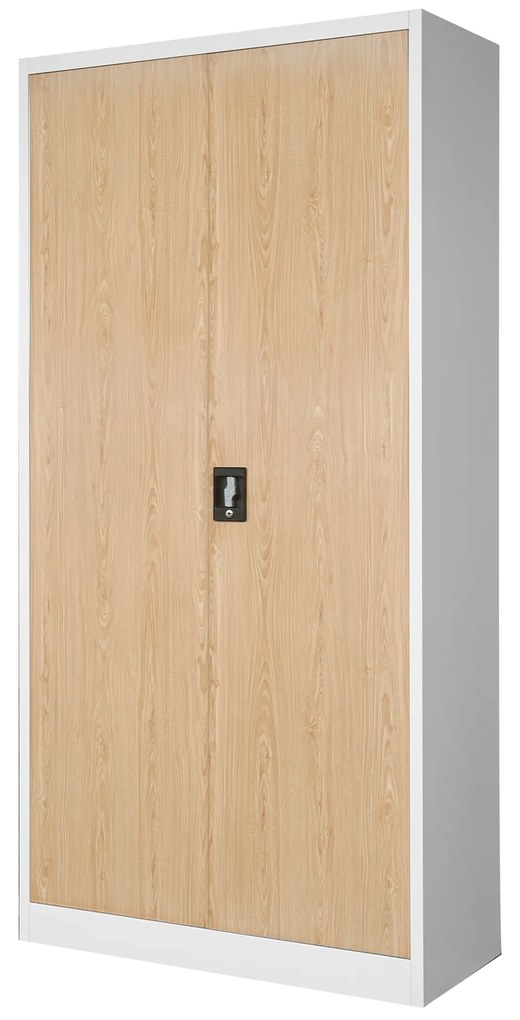 Zestaw 4x biurowa szafa metalowa JAN H, 900 x 1950 x 400 mm, Eco Design: biała/ dąb sonoma
