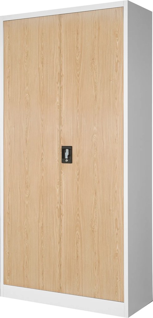 Zestaw 4x szafa biurowa metalowa biała/dąb sonoma, 900x1950x400 mm: JAN H Eco Design