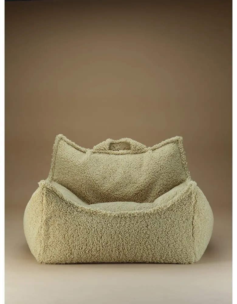 Zielony dziecięcy worek do siedzenia z materiału bouclé Chair – Wigiwama