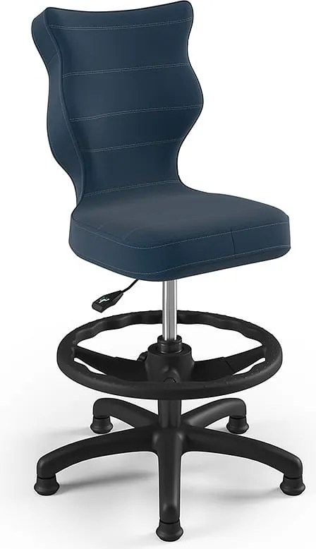 Krzesło dziecięce do biurka Petit Black z podnóżkiem rozmiar 4 (133-159 cm)