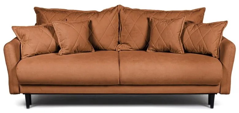 Brązowa sztruksowa rozkładana/ze schowkiem sofa 215 cm Bjork – Bonami Selection