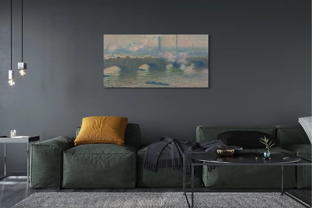 Fotoobraz na płótnie Most w Waterloo pochmurny dzień - Claude Monet