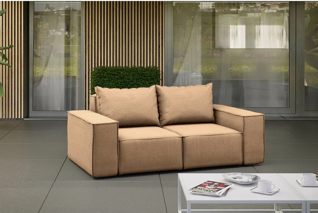 Sofa ogrodowa dwuosobowa SONNE, tkanina Artykuł, Cappuccino