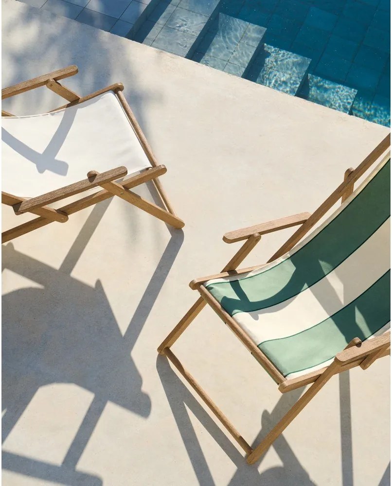 Zielony drewniany leżak ogrodowy Vilara – Kave Home