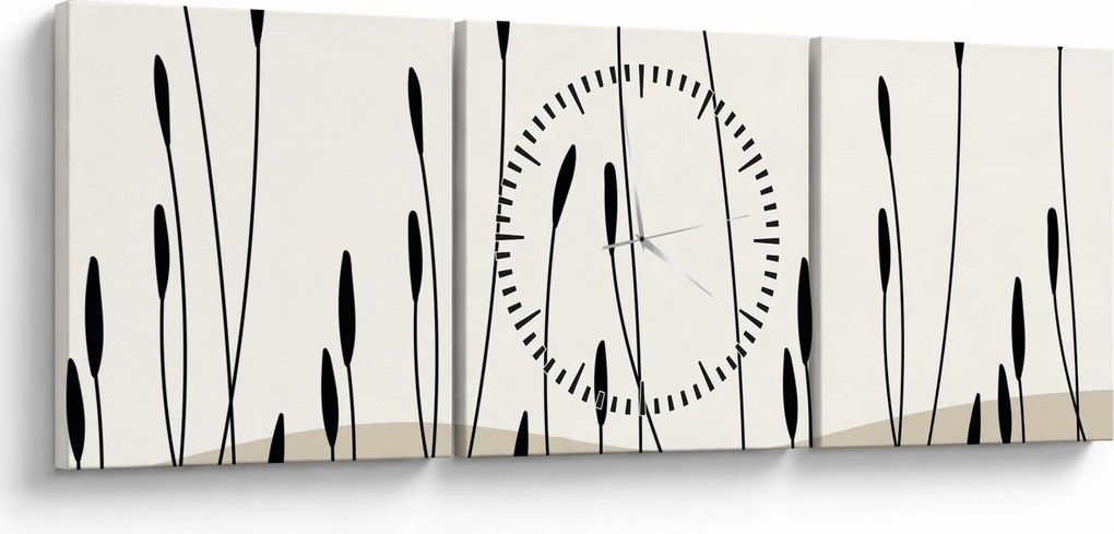 Obraz - Łąka graficzna N⁰3 (z zegarem) (90x30 cm)