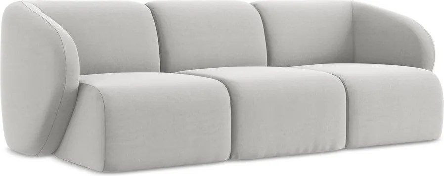 Jasnoszara aksamitna sofa 244 cm Lani – Makamii