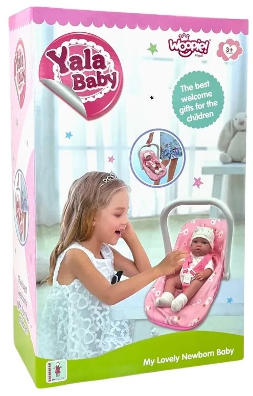 Woopie royal zestaw lalka bobas 30,5 cm + nosidełko różowe