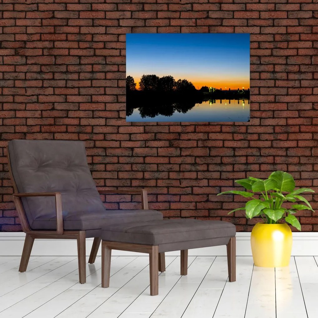 Obraz na szkle - zachoód słońca (70x50 cm)
