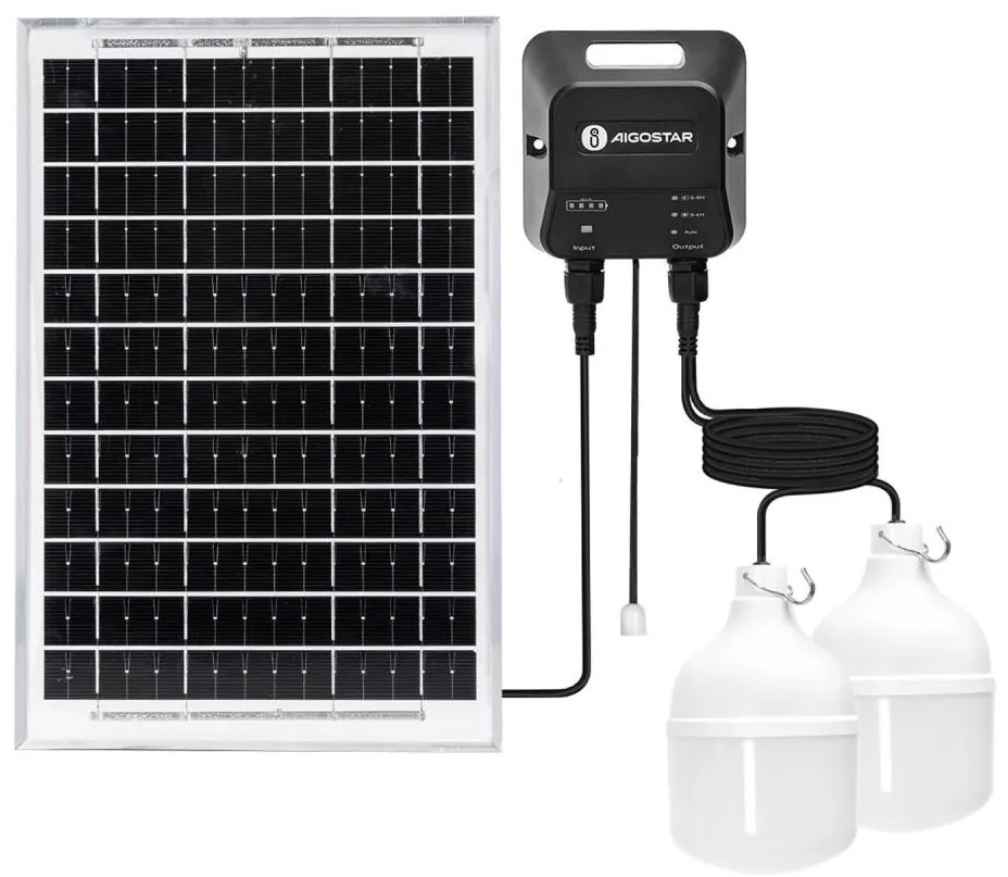Aigostar - LED Żyrandol solarny 2xLED/35W/12V 6000 mAh 6500K śr. 10 cm