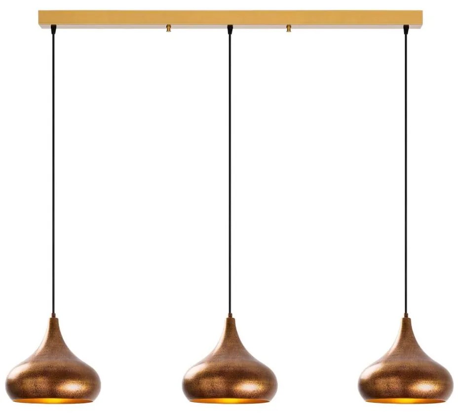 Lampa wisząca na lince MUBA 3xE27/40W/230V miedziana