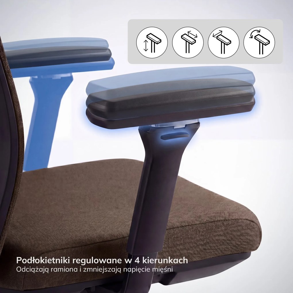 Fotel biurowy ergonomiczny brązowy VECTOR