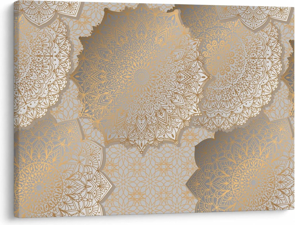 Obraz - Mandale w złotych odcieniach (70x50 cm)