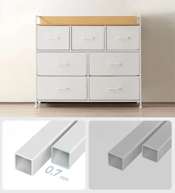 Komoda z szufladami FLEXIRO 98x85 cm, dąb/biała