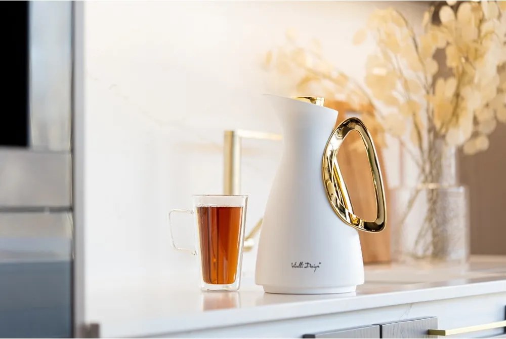 Termos w biało-złotym kolorze 1 l Alessia – Vialli Design