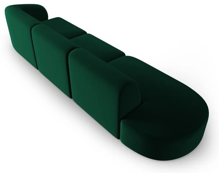 Zielona aksamitna sofa prawostronna 311 cm Paolo – Milo Casa