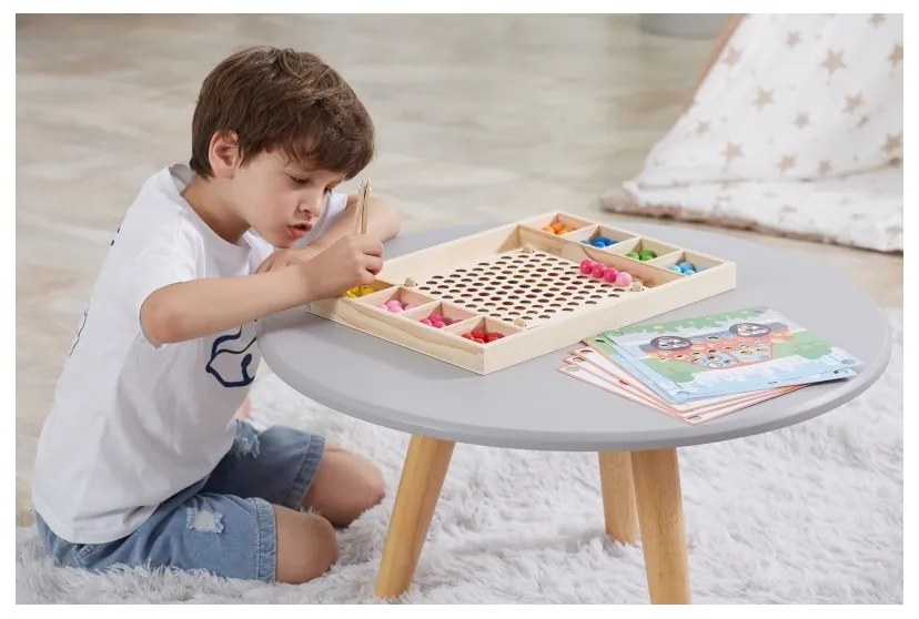 Viga drewniana gra kulki złap i dopasuj układanka montessori
