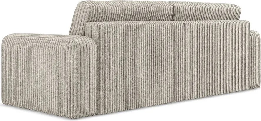 Beżowa sztruksowa rozkładana/ze schowkiem sofa 252 cm Kona – Makamii