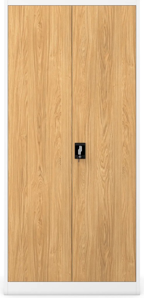 Szafa biurowa Eco Design Jan H, 90x40x195 cm, biały/dąb złoty