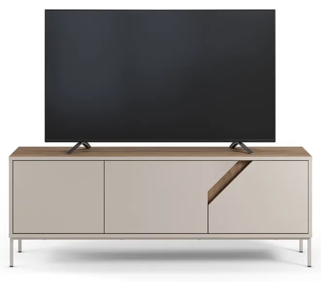 Kremowo-naturalna komoda w dekorze dębu 150x55x35 cm Lilou – Marckeric