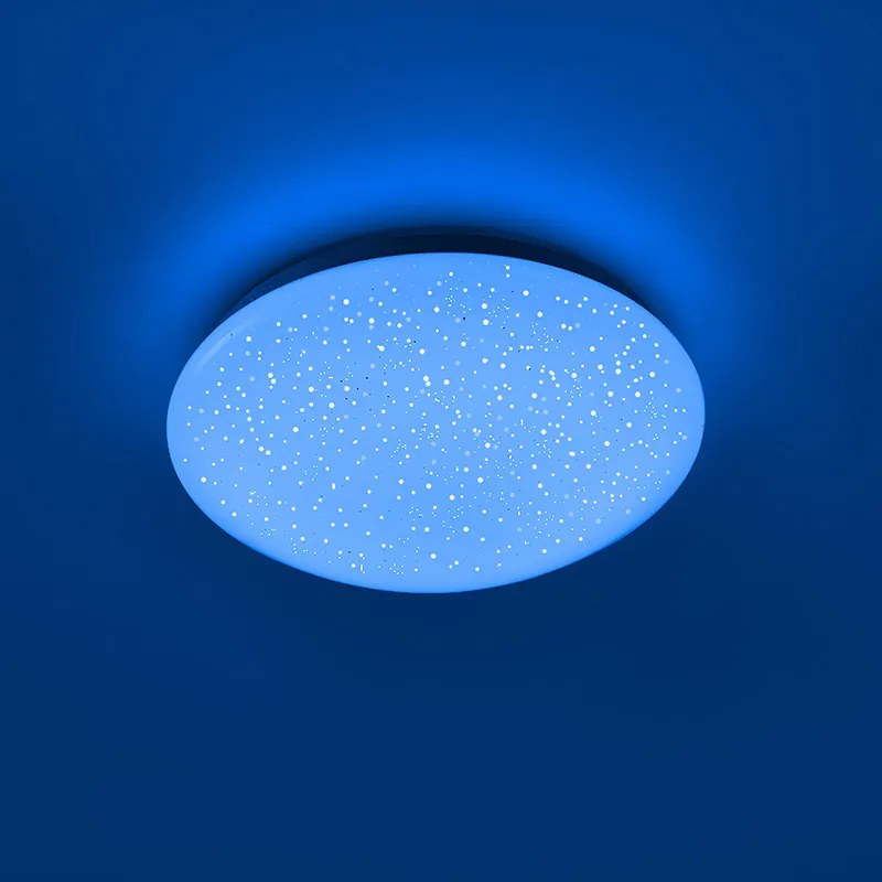 Nowoczesna lampa sufitowa biała z efektem gwiazd włącznie z LED - Bex Nowoczesny Oswietlenie wewnetrzne