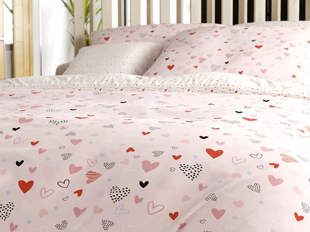PrzytulneMieszkanie.pl PrzytulneMieszkanie.pl Bawełniana pościel LOVITA różowa Rozmiar pościeli: 70 x 90 cm | 140 x 200 cm