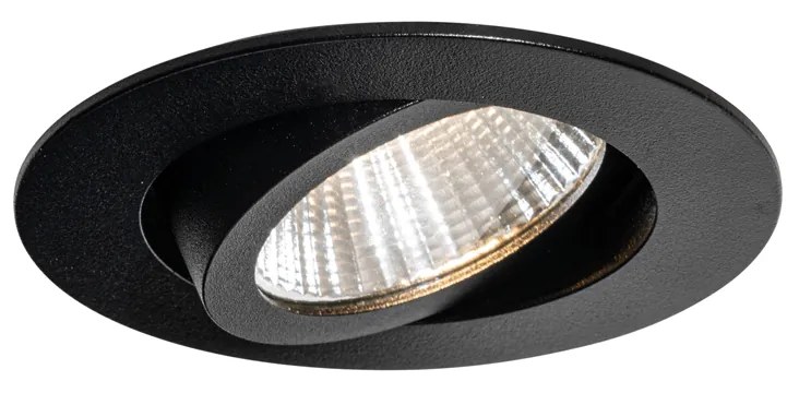 Wpuszczany reflektor czarny 6,8 cm w komplecie z LED 750 lm z możliwością ściemniania IP65 - Gaius Nowoczesny Oswietlenie wewnetrzne