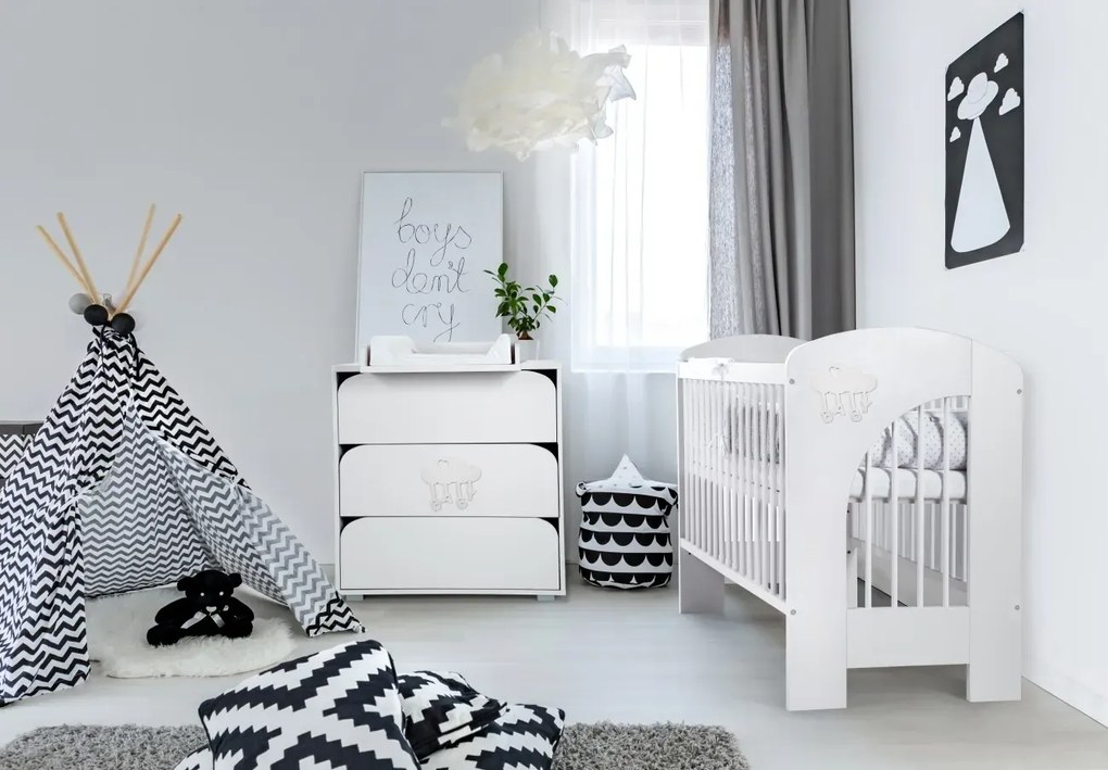 Komoda dla dzieci MAJA 2 80cm biała z przewijakiem LITTLE SKY