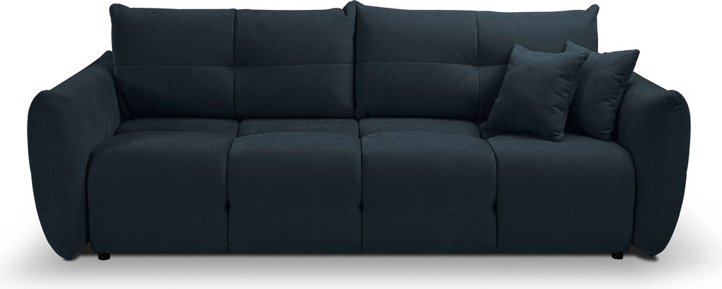 Masseno Sofa MODA z funkcją spania i pojemnikiem na pościel, Rozkładana sofa - Granatowy, WIND 77