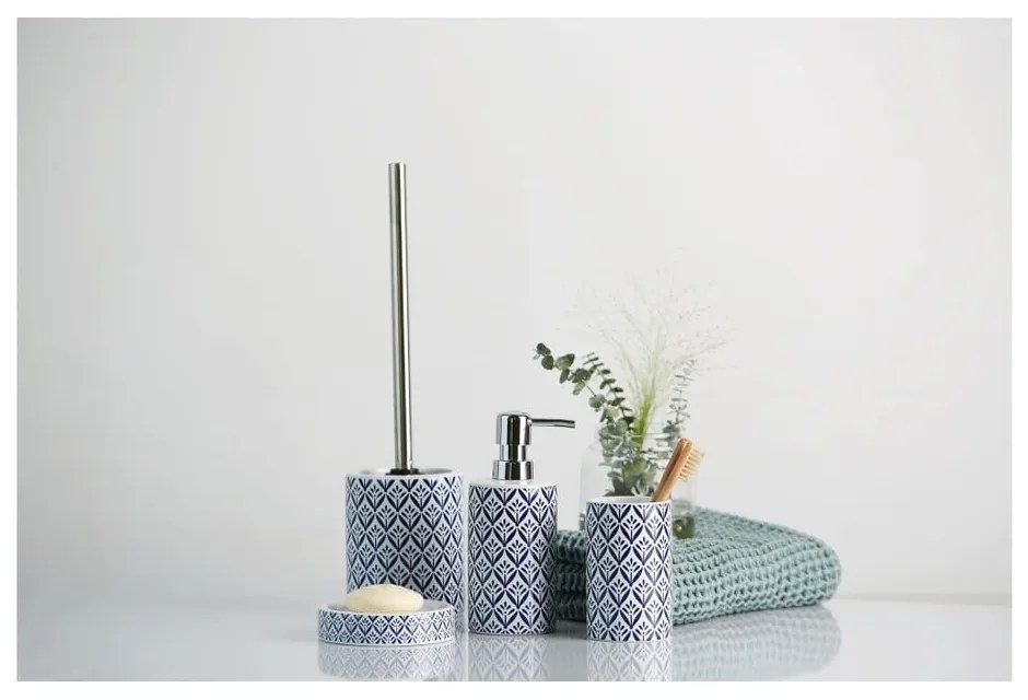 Niebieski ceramiczny kubek na szczoteczki do zębów Wenko Lorca