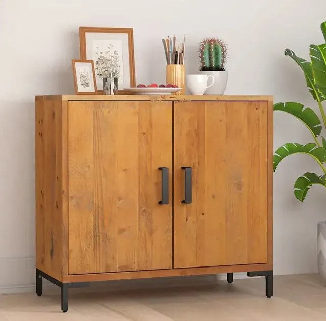 Brązowa drewniana komoda z drewna recyklingowego - Melody