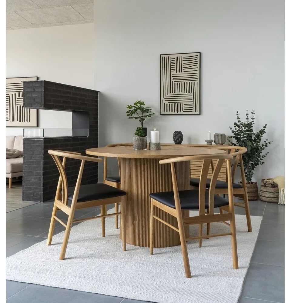 Okrągły stół w dekorze topoli ø 120 cm Boavista – House Nordic