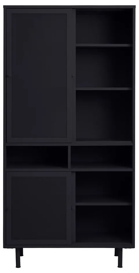 Czarna metalowa szafka z drzwiami przesuwnymi 90x180x40 cm Veep – Unique Furniture