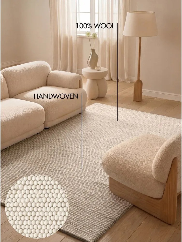 Kremowy wełniany dywan tkany ręcznie 120x170 cm Richmond Diana – Ted Baker