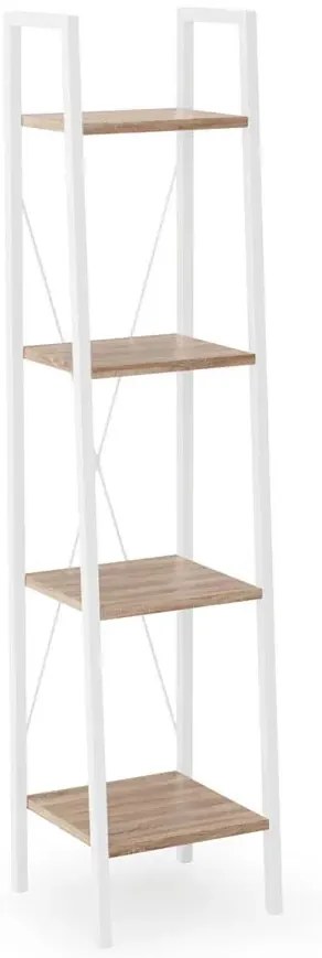 Loftowy regał dąb sonoma + biały F4-C03