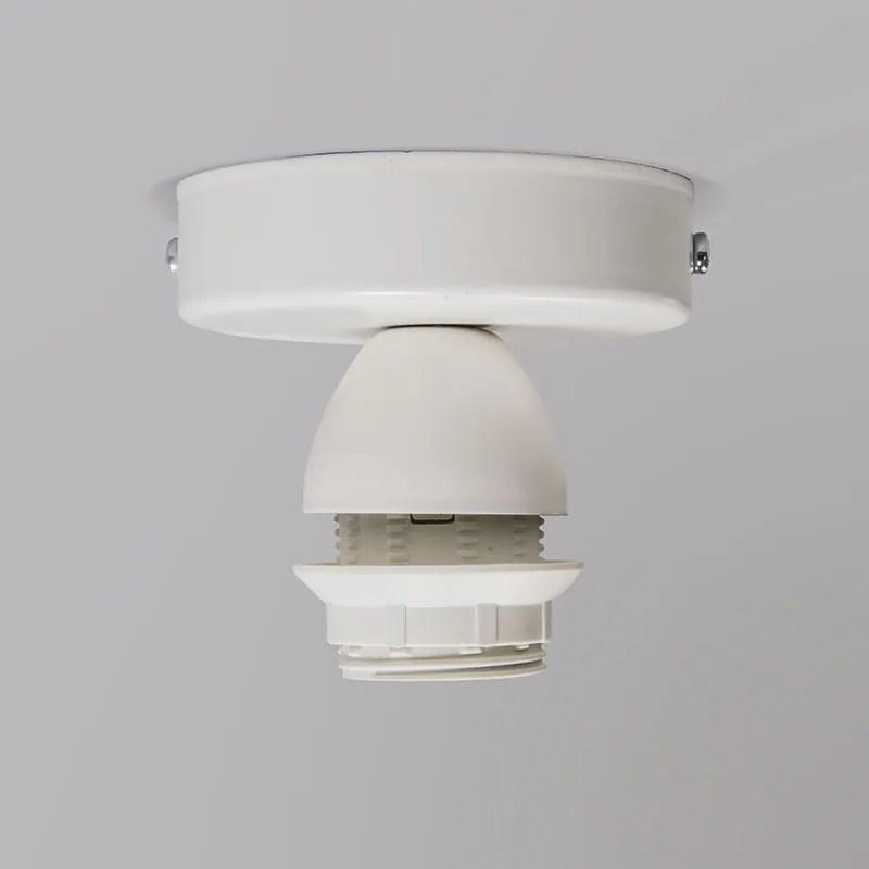 Nowoczesna lampa sufitowa biała z czarnym kloszem 45 cm - Combi Nowoczesny Oswietlenie wewnetrzne
