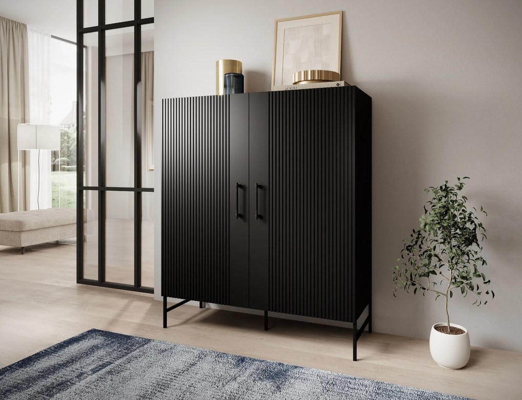 Komoda RAFTT 122x140 cm, czarna