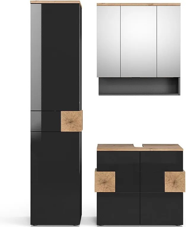 Zestaw mebli łazienkowych antracyt 73x37x64 eden