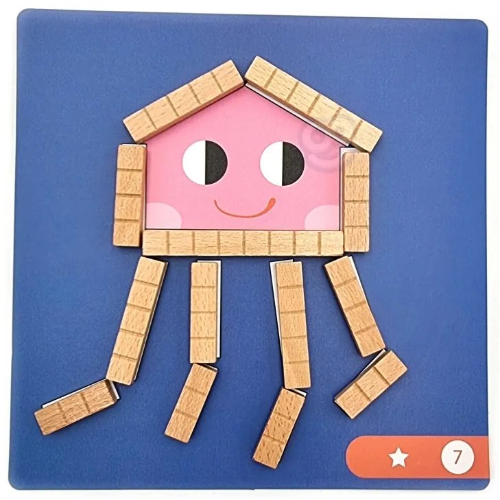 Tooky toy układanka gra logiczna łamigłówki klocki magnetyczne dla dzieci 49 el.