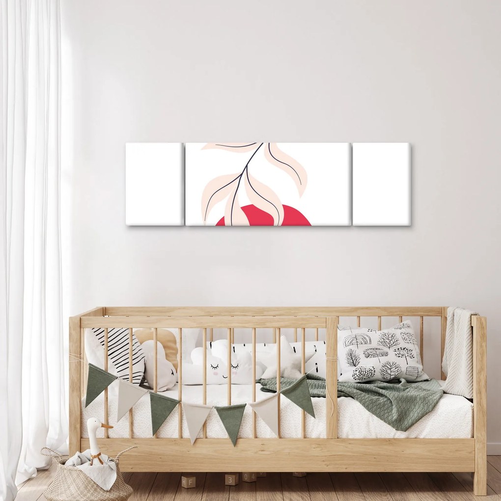Obraz - Różowa abstrakcja kwiatowa N⁰2 (170x50 cm)