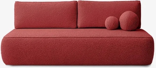 Sofa z Funkcją Spania ARVETO Bordo Boucle Nowoczesna