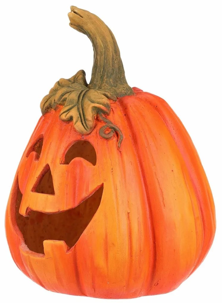 Jesienne dekoracje LED Migająca dynia z twarzą, 21 x 21 x 29 cm, ceramika