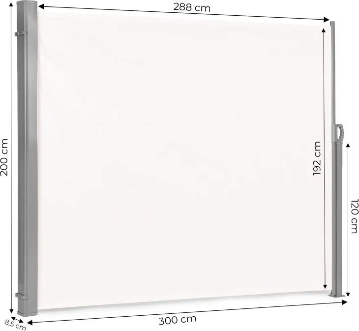 Roleta boczna na taras i balkon składana AW-011A, 3x2 m, beżowa