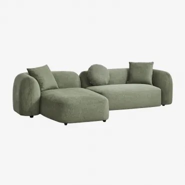 Sofa Modułowy Z Lewym Szezlongiem, 2-częściowy, Z Tkaniny Chenilla Coco Szenila Szałwiowa Zieleń - Sklum