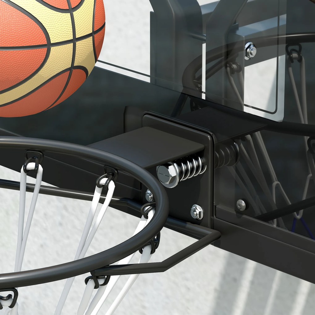 SPORTNOW Kosz do koszykówki montowany na ścianie, siatka odporna na rozdarcie, odporny na warunki atmosferyczne, trwały, na zewnątrz i wewnątrz, Czarny