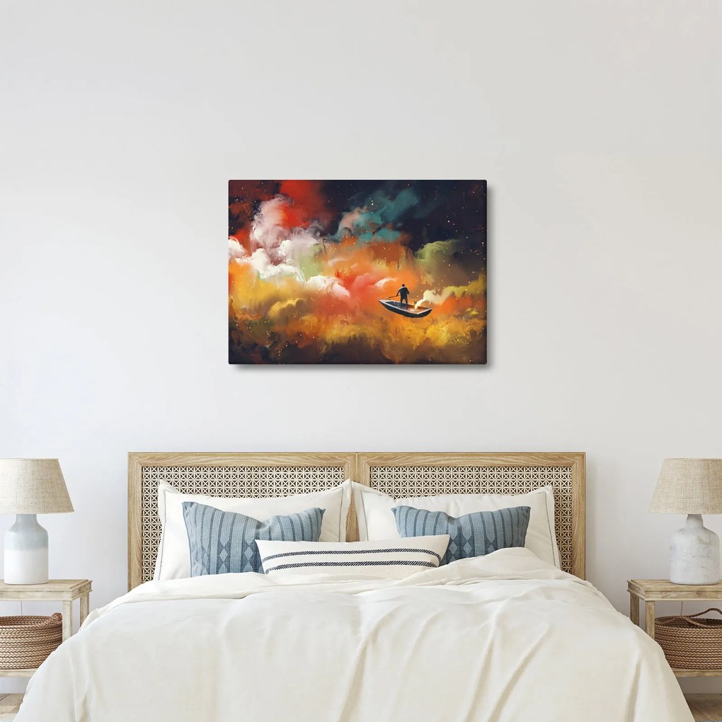 Obraz - człowiek unoszący się w kosmosie (70x50 cm)