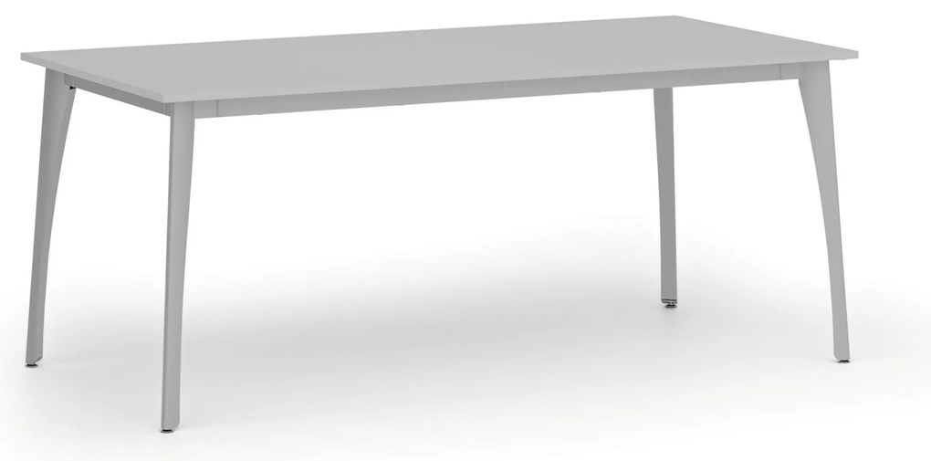 Stół konferencyjny do biura PRIMO OMEGA, 180x90 cm, szara podstawa, szary