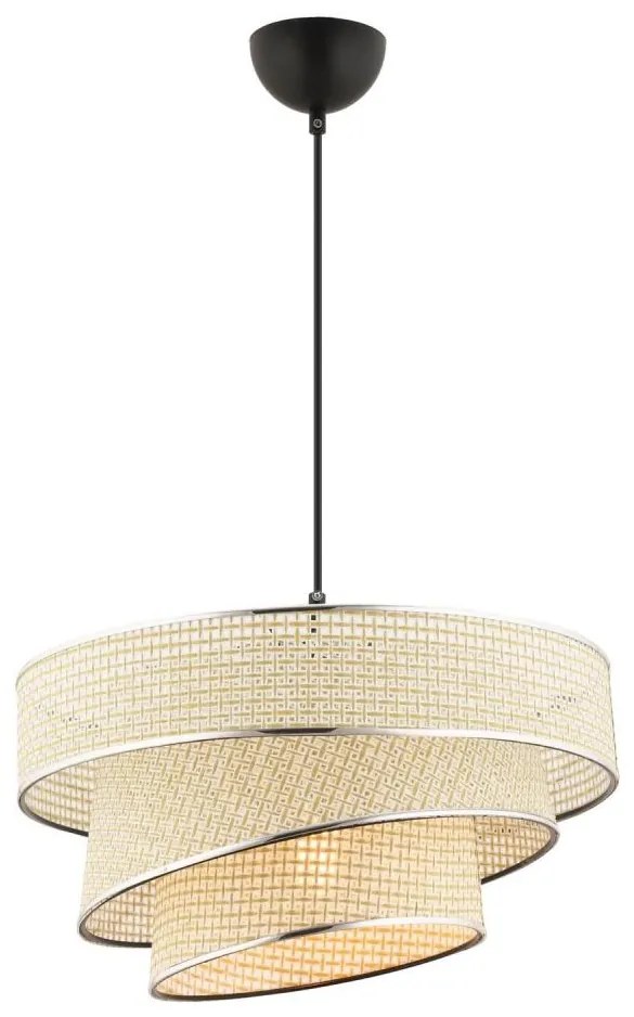 Lampa wisząca na przewodzie COUPER 1xE27/60W/230V kremowa / błyszczący chrom