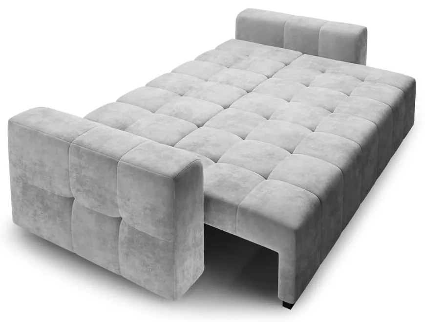 Jasnoszara aksamitna rozkładana sofa Milo Casa Luca